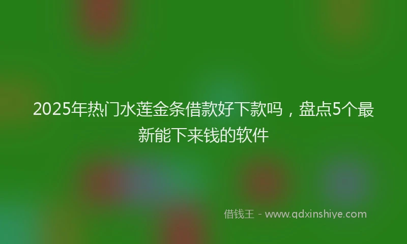 2025年热门水莲金条借款好下款吗，盘点5个最新能下来钱的软件