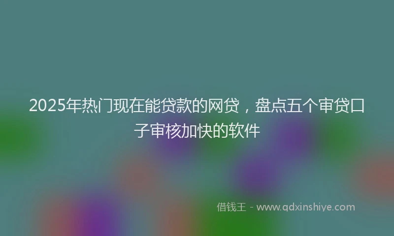 2025年热门现在能贷款的网贷，盘点五个审贷口子审核加快的软件