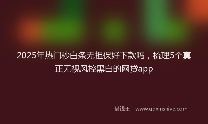 2025年热门秒白条无担保好下款吗，梳理5个真正无视风控黑白的网贷app