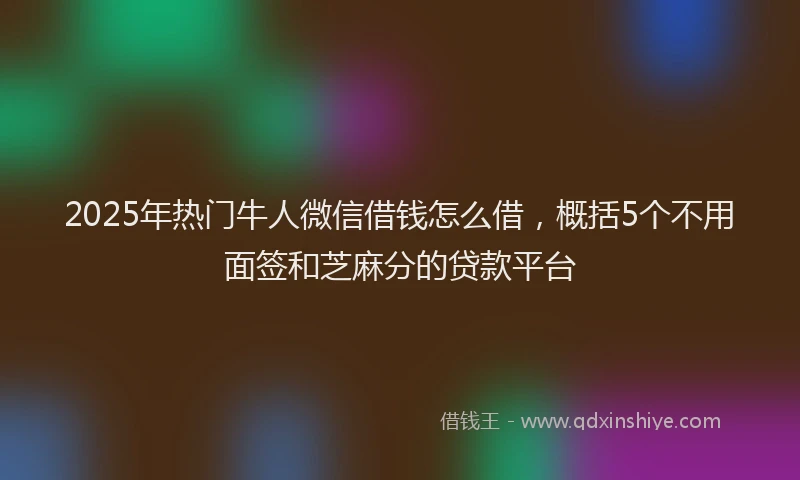 2025年热门牛人微信借钱怎么借，概括5个不用面签和芝麻分的贷款平台