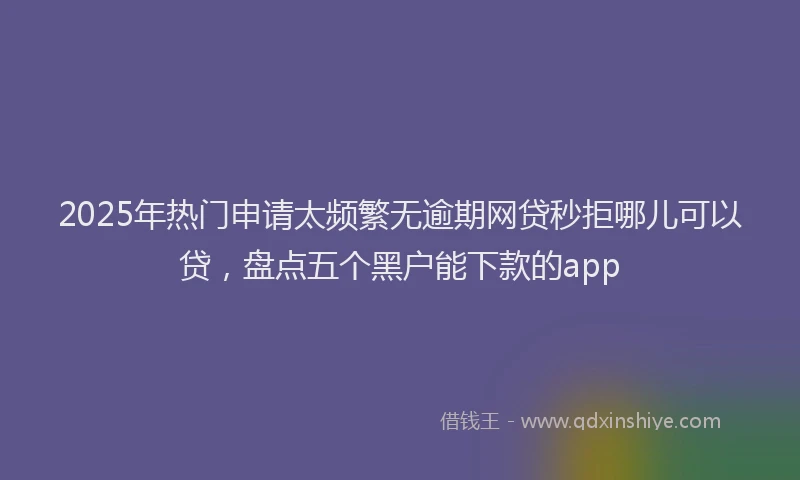 2025年热门申请太频繁无逾期网贷秒拒哪儿可以贷，盘点五个黑户能下款的app