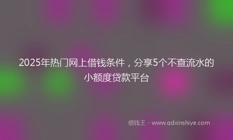 2025年热门网上借钱条件，分享5个不查流水的小额度贷款平台