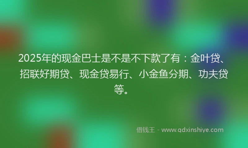 2025年的现金巴士是不是不下款了有：金叶贷、招联好期贷、现金贷易行、小金鱼分期、功夫贷等。