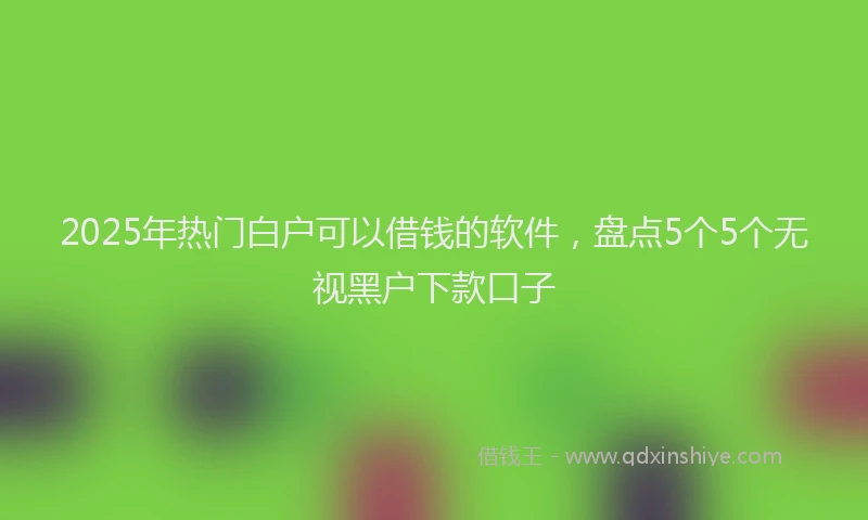 2025年热门白户可以借钱的软件，盘点5个5个无视黑户下款口子