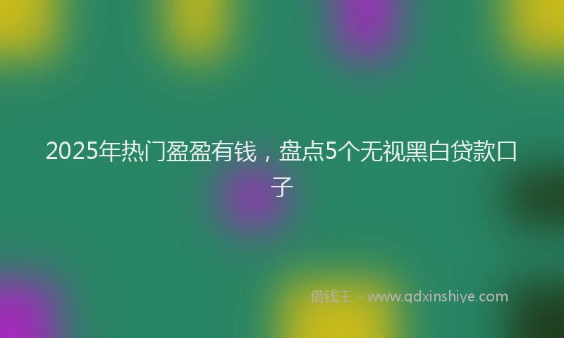 2025年热门盈盈有钱，盘点5个无视黑白贷款口子