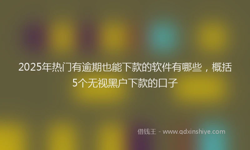 2025年热门有逾期也能下款的软件有哪些，概括5个无视黑户下款的口子
