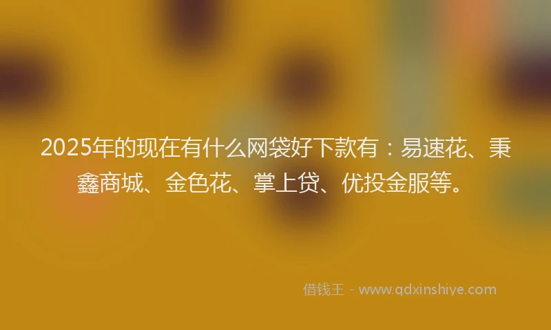 2025年的现在有什么网袋好下款有：易速花、秉鑫商城、金色花、掌上贷、优投金服等。