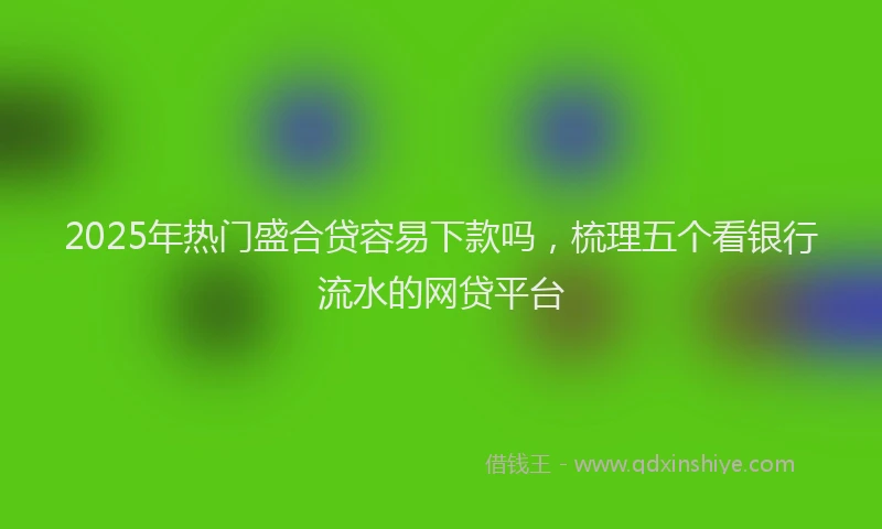 2025年热门盛合贷容易下款吗，梳理五个看银行流水的网贷平台