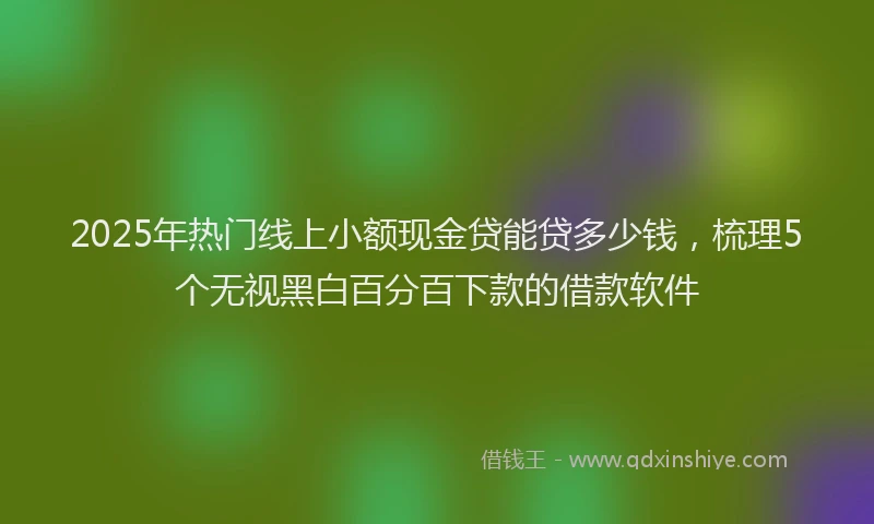 2025年热门线上小额现金贷能贷多少钱，梳理5个无视黑白百分百下款的借款软件