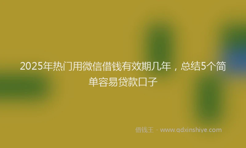 2025年热门用微信借钱有效期几年，总结5个简单容易贷款口子