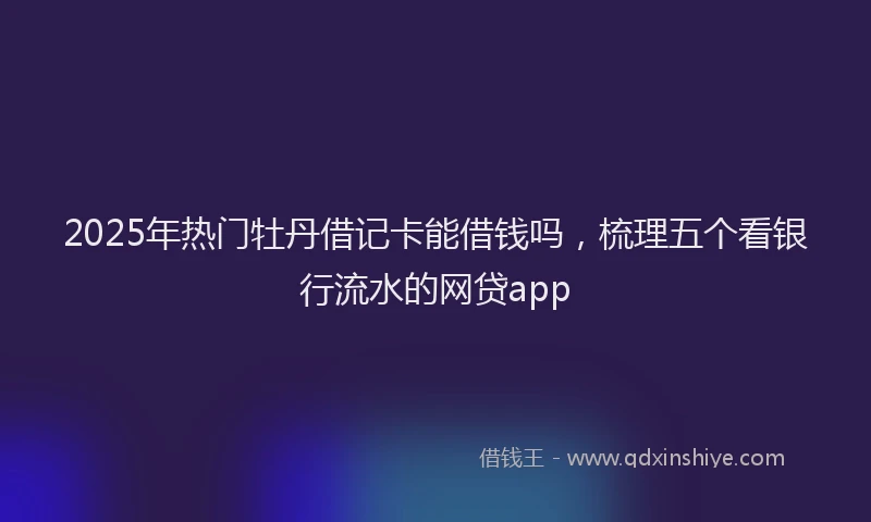 2025年热门牡丹借记卡能借钱吗，梳理五个看银行流水的网贷app