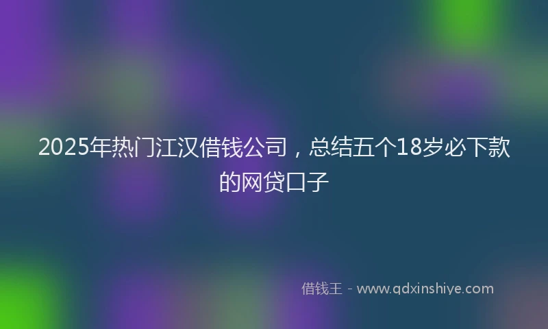 2025年热门江汉借钱公司，总结五个18岁必下款的网贷口子