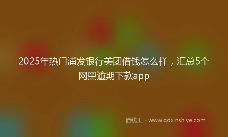 2025年热门浦发银行美团借钱怎么样，汇总5个网黑逾期下款app