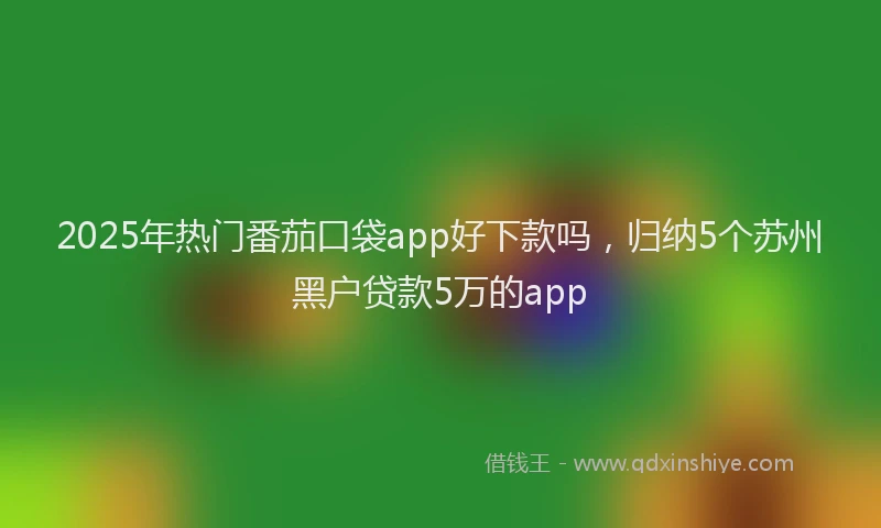 2025年热门番茄口袋app好下款吗，归纳5个苏州黑户贷款5万的app