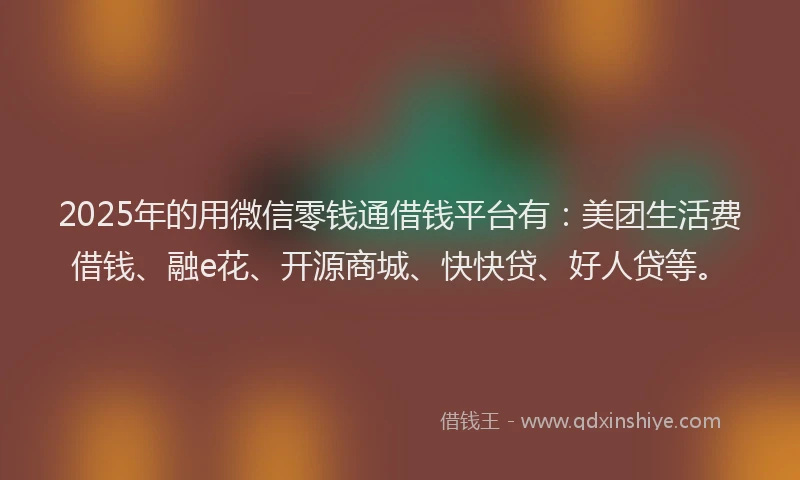 2025年的用微信零钱通借钱平台有：美团生活费借钱、融e花、开源商城、快快贷、好人贷等。