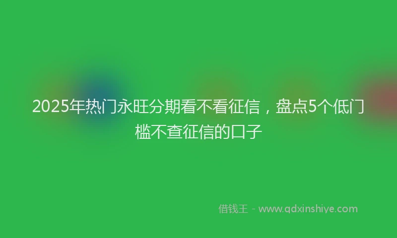 2025年热门永旺分期看不看征信，盘点5个低门槛不查征信的口子