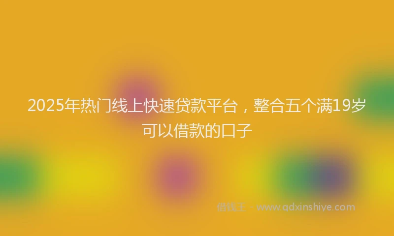 2025年热门线上快速贷款平台，整合五个满19岁可以借款的口子