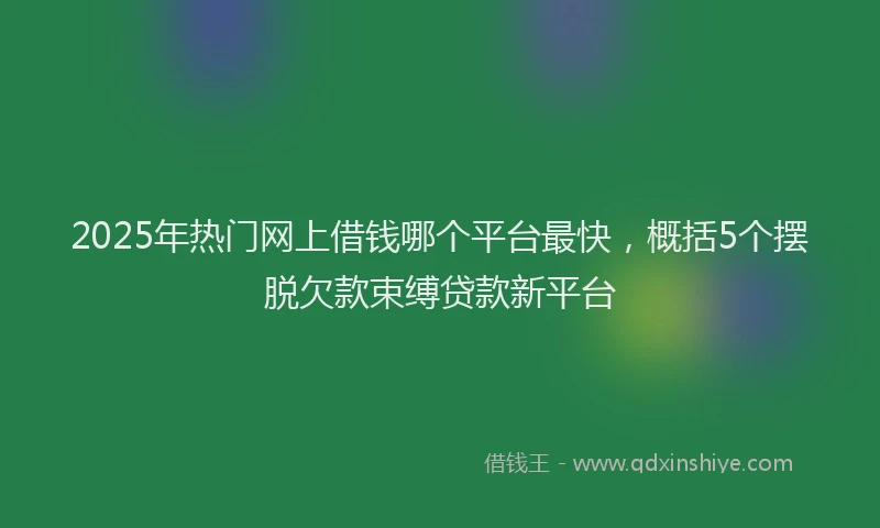 2025年热门网上借钱哪个平台最快，概括5个摆脱欠款束缚贷款新平台