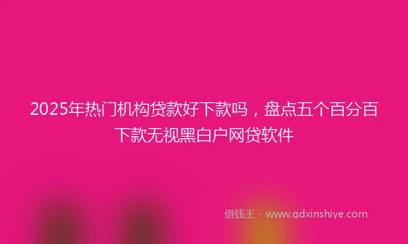 2025年热门机构贷款好下款吗，盘点五个百分百下款无视黑白户网贷软件