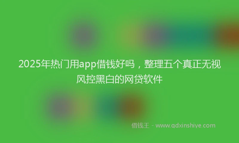 2025年热门用app借钱好吗，整理五个真正无视风控黑白的网贷软件