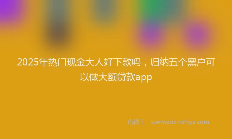 2025年热门现金大人好下款吗，归纳五个黑户可以做大额贷款app