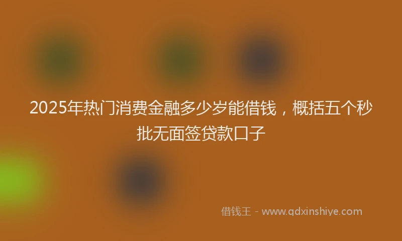 2025年热门消费金融多少岁能借钱，概括五个秒批无面签贷款口子
