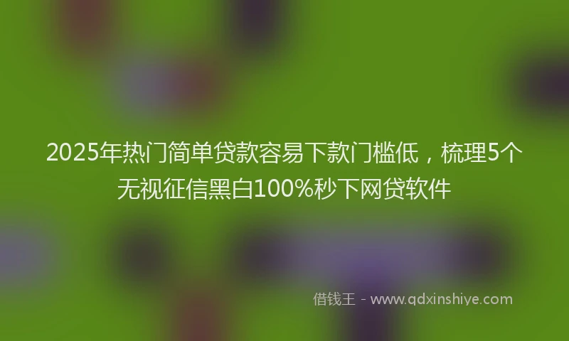 2025年热门简单贷款容易下款门槛低，梳理5个无视征信黑白100%秒下网贷软件