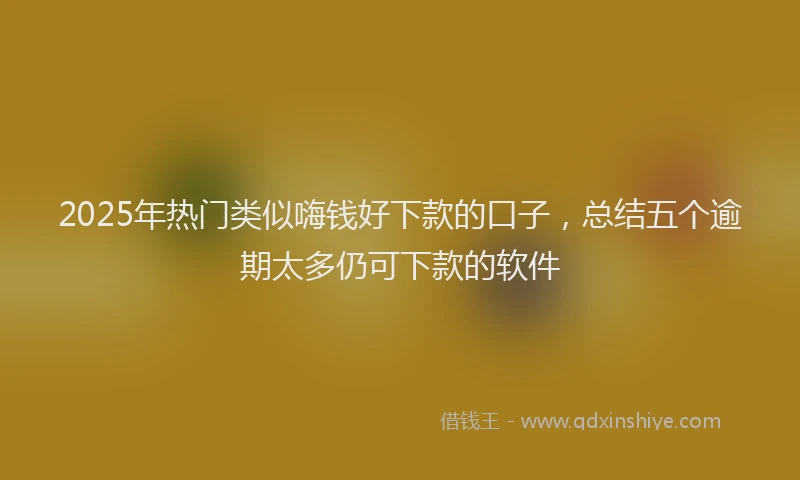 2025年热门类似嗨钱好下款的口子，总结五个逾期太多仍可下款的软件