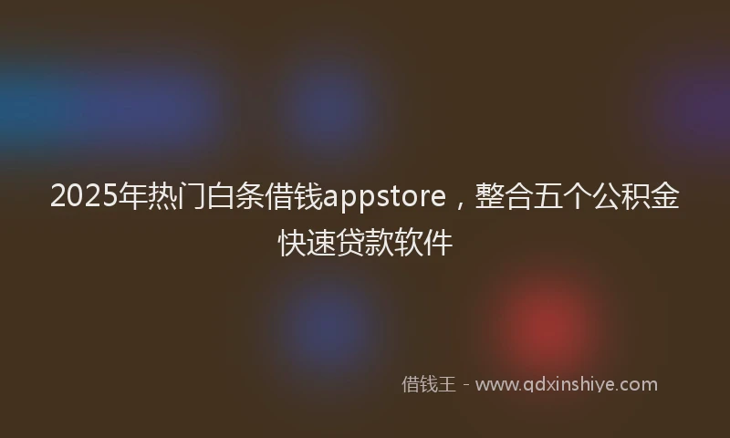 2025年热门白条借钱appstore，整合五个公积金快速贷款软件