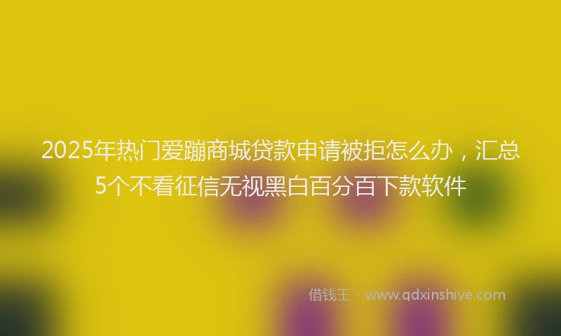 2025年热门爱蹦商城贷款申请被拒怎么办，汇总5个不看征信无视黑白百分百下款软件