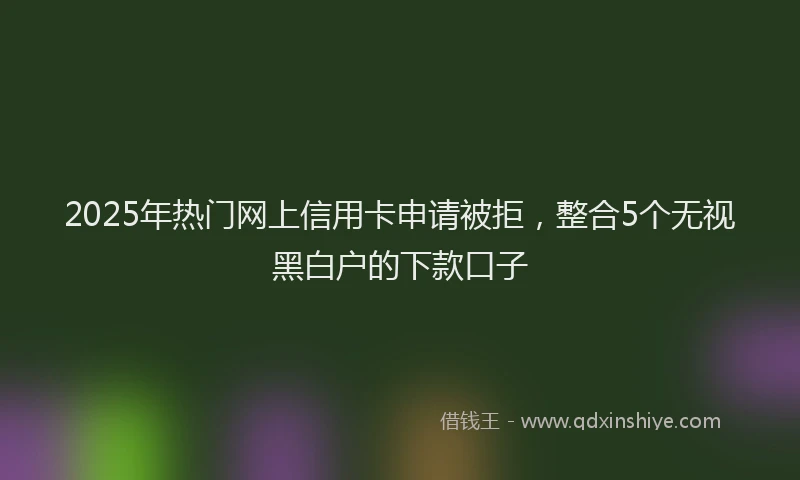 2025年热门网上信用卡申请被拒，整合5个无视黑白户的下款口子