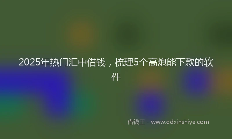2025年热门汇中借钱，梳理5个高炮能下款的软件