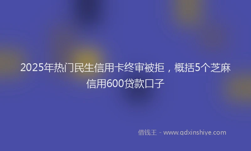 2025年热门民生信用卡终审被拒，概括5个芝麻信用600贷款口子