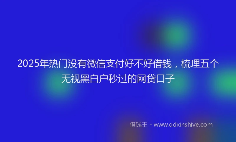 2025年热门没有微信支付好不好借钱，梳理五个无视黑白户秒过的网贷口子