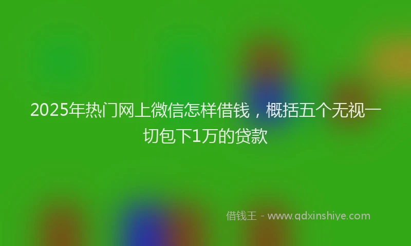 2025年热门网上微信怎样借钱，概括五个无视一切包下1万的贷款