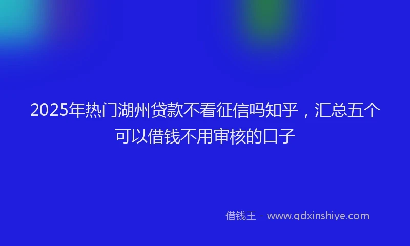 2025年热门湖州贷款不看征信吗知乎，汇总五个可以借钱不用审核的口子