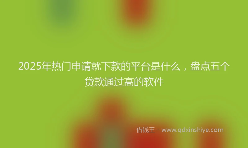 2025年热门申请就下款的平台是什么，盘点五个贷款通过高的软件