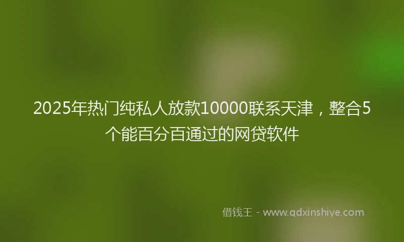 2025年热门纯私人放款10000联系天津，整合5个能百分百通过的网贷软件