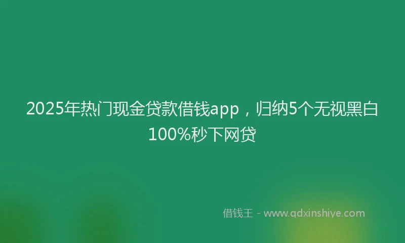 2025年热门现金贷款借钱app，归纳5个无视黑白100%秒下网贷