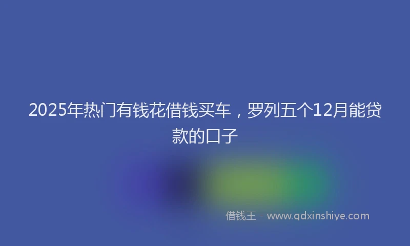 2025年热门有钱花借钱买车，罗列五个12月能贷款的口子