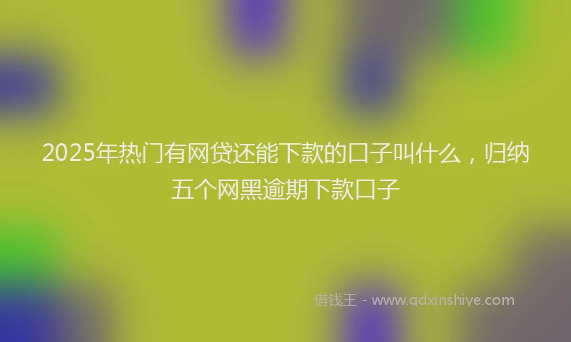 2025年热门有网贷还能下款的口子叫什么，归纳五个网黑逾期下款口子