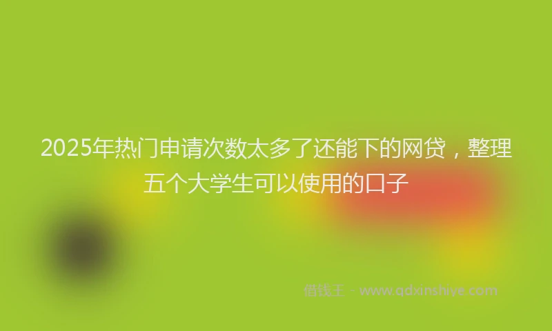 2025年热门申请次数太多了还能下的网贷，整理五个大学生可以使用的口子