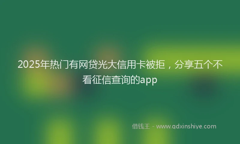 2025年热门有网贷光大信用卡被拒，分享五个不看征信查询的app