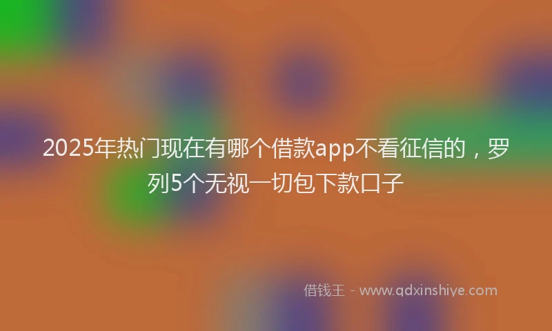 2025年热门现在有哪个借款app不看征信的，罗列5个无视一切包下款口子