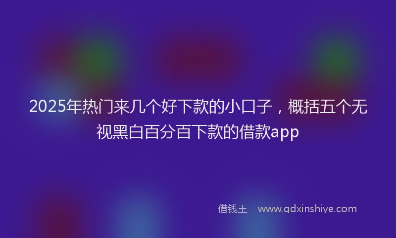 2025年热门来几个好下款的小口子，概括五个无视黑白百分百下款的借款app