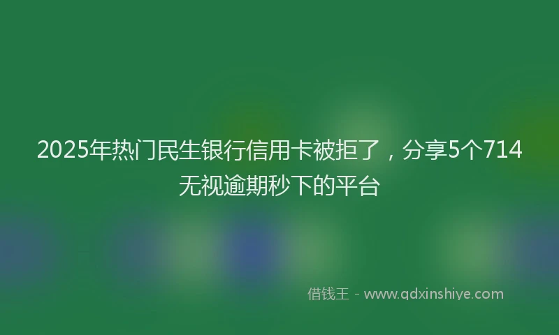 2025年热门民生银行信用卡被拒了，分享5个714无视逾期秒下的平台