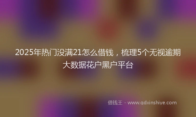 2025年热门没满21怎么借钱，梳理5个无视逾期大数据花户黑户平台