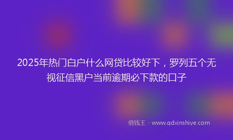 2025年热门白户什么网贷比较好下，罗列五个无视征信黑户当前逾期必下款的口子