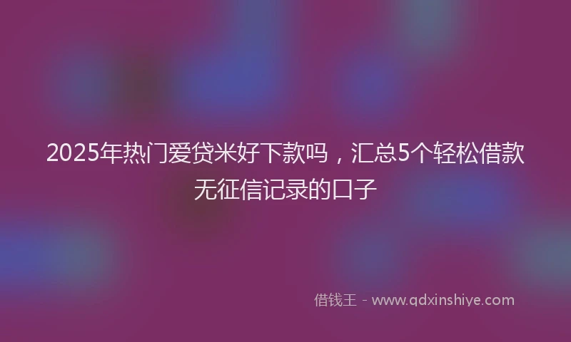 2025年热门爱贷米好下款吗，汇总5个轻松借款无征信记录的口子