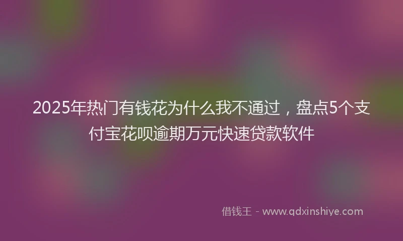 2025年热门有钱花为什么我不通过，盘点5个支付宝花呗逾期万元快速贷款软件